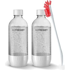 Soda Stream 2 Pack Water Carbonating Sodastream Bottles Bundle 14 inch Bottle Cleaning Brush Original Reusable Sparkling Extra 1L 1 Liter