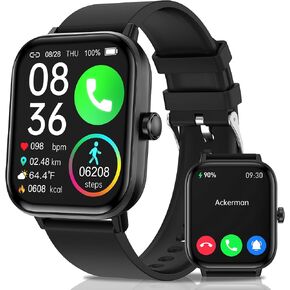 Smart Watches for Men Women (Answer/Make Call), 2.01" HD Screen Fitness Tracker Watch with Blood Pressure/Heart Rate/Sleep Monitor, Smart Watch for Android iOS Phones, IP67 Waterproof Sport Watch