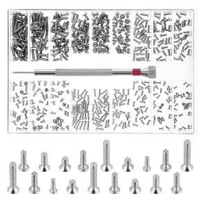 500 Pcs Small Screws for Electronics, M1.2/M1.4/M2.0 Replacement Screws with Screwdriver for Glasses Watches Laptop Computer