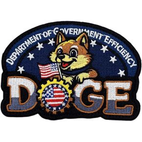 Funny Humor Doge Meme Patch, Print Woven Made, 3.54" x 2.56" Sized, Hook Loop Patch