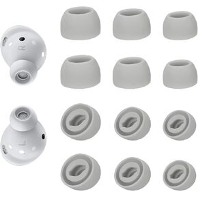 6 Pairs Replacement Eartips for Samsung Galaxy Buds Pro Headphones, Silicone Tips Earbuds Eartips Set, L/M/S Earplug Replacement Accessories-Silver