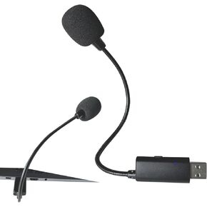 USB Microphone for Laptop/PC - Compact USB Gooseneck Microphone - Plug & Play, Crystal-Clear Sound for Gaming, Podcasts, Online Meetings (USB Type-A-No Mute Button)