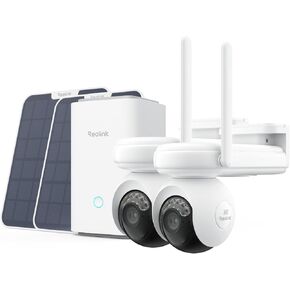 REOLINK Home Hub with 2X Altas PT Ultra + 6W Solar Panel - 4K Solar Continuous Recording Security Cameras, 10s Pre-Record, 500 Days Battery Life, ColorX Night Vision, Home Hub Compatible