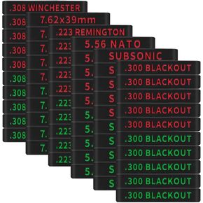 60 Pack Miaozhun Magazine Marking Bands, 5.56 NATO, 223Remington, 300 Blackout, Subsonic, 7.62x39mm, 308Winchester Magazine Caliber Identification