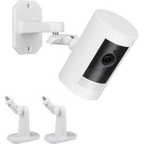 2 Pack Wall Mount Compatible with Ring Stick Up Cam Battery/Plug-in/Camera Pro Battery/Ring Indoor Cam (1st Gen)，360 Degree Adjustable Mount Bracket for Security Camera (White)