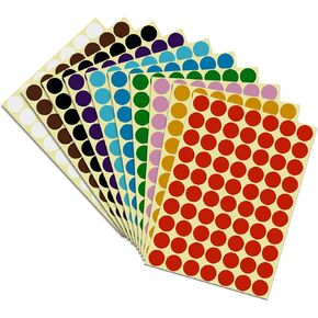 700 Pack Colored Dot Stickers, 3/4" Round Color Coding Labels, Price Stickers, White Circle Stickers for Student, Office, Classroom (700 Pack, White)