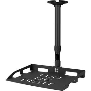2-Be-Best Projector Ceiling Mount with Tray, 11.6-17.3IN / 29.5-44CM Height Adjustable Universal Tray Mount 360° Rotation Ceiling Projector Shelf Upgraded Silver