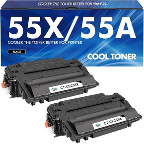 P3015 55X 55A Toner Cartridge Black 2-Pack Compatible Replacement for HP 55A 55X CE255X CE255A Black Toner for HP Laserjet P3015 P3015x P3015dn Pro 500 MFP M521dw M521dn M521 M525 Printer Ink