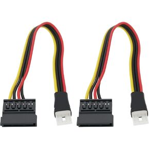 emagtech 2pcs 4pin fdd floppy male to 15pin sata contpter enterter extense extens
