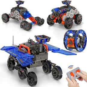 Remote Control Robot Building Toy, 4 in 1 LED Light RC Robot Car Toy for Kids 8-14, DIY Educational Science Creative Building Blocks Set, STEM Toys Gifts for Age 6 7 8 9 10 11 12 Years Old Boys