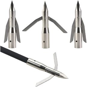 Zshjgjr Archery Bowfishing Arrowheads 2 Blade Broadheads Fishing Hunting Arrow Heads Glue on Bowfishing Arrow Tips 288 Expliste Stainsal Steel Reseries Roy Roy Associory 6/12pcs