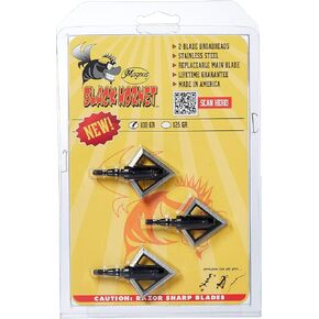 Magnus Black Hornet 2 Blade Broadhead (3 Pack), Black, 100 Grain