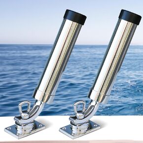 Marinebaby 2Pcs Fishing Rod Holder ,360° Adjustable Rod Outrigger,316 Stainless Steel Fishing Pole Support for Marine Boat Yacht