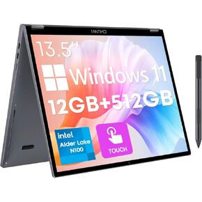 CHUWI FreeBook Convertible Laptop with H7 Stylus Pen, 512GB SSD 12GB LPDDR5, Intel N100(up to 3.4GHz)