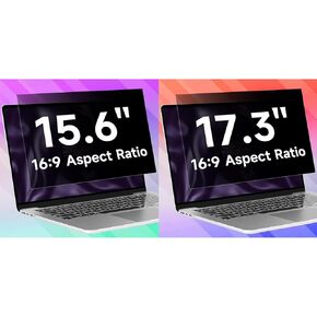 Laptop Privacy Screen Filter for 15.6 Inch 1920x1080 Resolution & 17.3 Inch 1920x1080 Resolution, Anti Blue Light Glare & Anti Scratch Computer Privacy Shield