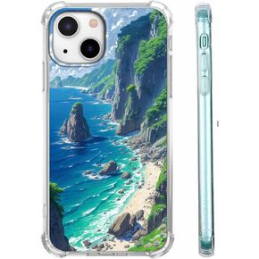 Case for iPhone 15 with Dancing Frog Design,Cute Hippie Positive Animal Pattern,Clear Soft TPU Bumper Case,6.1"(Frog,15)