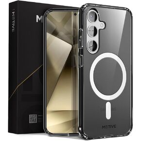 MOTIVE Designed for Samsung Galaxy s24 Plus Case, Clear case Magnetic Compatible with MagSafe, Slim Cover, Drop Tested, s24 Plus case Shockproof 6.6" | Black Clear