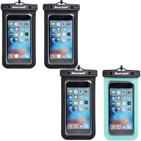 Hiearcool Universal Waterproof Case,Waterproof Phone Pouch Compatible for iPhone 12 Pro 11 Pro Max XS Max XR X 8 7 Samsung Galaxy s10/s9 Google Pixel 2 HTC Up to 7.0", IPX8 Cellphone Dry Bag - 4 Pack