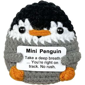 Positive Crochet Animals - Emotional Uplifting Support Penguin, Encouragement Stress Relief Gifts for Women, Inspirational Comfort Gifts for Friends