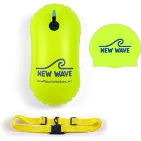 New Wave Swim Bubble & Swim Cap Bundle - Fluorescent Green