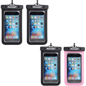 Hiearcool Universal Waterproof Case,Waterproof Phone Pouch Compatible for iPhone 13 12 11 Pro Max XS Max XR X 8 7 Samsung Galaxy s10/s9 Google Pixel 2 HTC Up to 7.0", IPX8 Cellphone Dry Bag -4 Pack