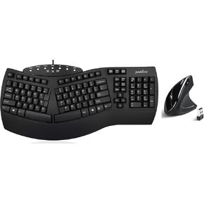 Wired Ergonomic PERIBOARD-512 with Wireless Ergonomic Veritcal Mouse PERIMICE-713