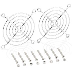 2 Pack Wathai Stainless Steel 80mm Fan Grills with Screw for 80mm Fans PC Fan Protection