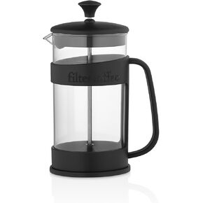 French Press Coffee and Tea Maker - 400ml (13.5oz) BPA-Free Heat-Resistant Plastic Body - Perfect for Herbal Tea, Filter Coffee, and Espresso Brewing - Sleek Black Design