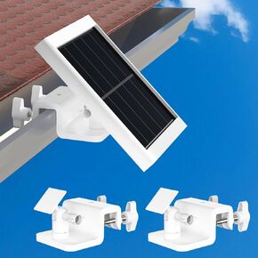 2 Pack Gutter Mount Compatible for Ring Solar Panel, 360°Adjustable Universal Solar Panel Ring Gutter Mount for Arlo, Eufy, Wyze, Reolink Solar Panels (Camera Not Included)