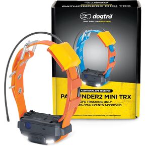 Dogtra Pathfinder 2 Mini TRX Additional Receiver Dog GPS Tracker LED Light Orange Collar SmartWatch Compatible Rechargeable Waterproof Free Offline Maps No Monthly Fee Smartphone Required