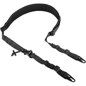 Tactical 2 Point Sling, Quick Adjust Gun Sling with HK Hook, Soft Shoulder Pad Rifle Sling for Rifle Shotgun Hunting Shooting
