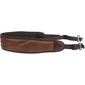 TOURBON Hunting Shooting Pu Leather Non-Slip Soft Padded Rifle Sling Gun Strap with Swivels