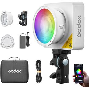 Godox ML100R Godox RGB Video Light 110W – 1800K-10000K Full Color, 14 FX Modes, USB-C/Multi-Power, High CRI 97+ for Live Streaming, TikTok, Photography & Filming