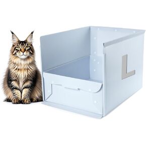 Cat Litter Box, Litter Box Enclosure,Kitty Extra Large Litter Box for Privacy Without Leaking, Portable, Easy to Clean Easy to Assemble Foldable 24''L X 16''W X 16''H with Enclosure (Pink, Large)