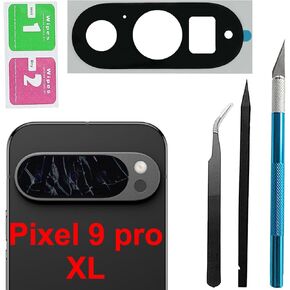 Pixel 9 Pro XL Back Rear Camera Lens Glass Replacement for Google Pixel 9 Pro XL Rear Camera Glass with Pre-Installed Adhesive and Reparing Toolkits