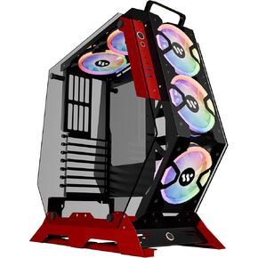 Kediers PC Case C570 ATX Mid Tower Glass Glass Glass Computer Open Frame مع 5 مراوح PWM ARGB ، أبيض