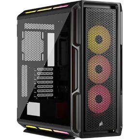 CORSAIR iCUE Link 5000T LX RGB Mid-Tower ATX PC Case – 3X Pre-Installed LX120 RGB Fans, Integrated Aurora RGB Light Strips, Spacious Interior, iCUE Link System Hub Included – Black