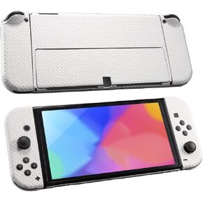 IMMOENUC Full Wrap Grip Tape for Nintendo Switch OLED Skin Cover Anti Slip,Self-Adhesive,Pre-Cut,Sweat-Resistant Textured Soft Stickers Kit (Black)