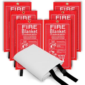 Emergency Fire Blanket, 1 Pack 40" x 40" Fiberglass Fire Suppression Fireproof Blanket for Home, Kitchen, Fireplace, Grill, Car, Office, Warehouse