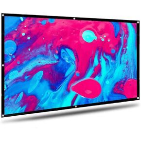 100 inch Projection Screen 16:9 Anti-Crease Foldable Portable Projector Movies Screens for Home Theater Support Outdoor Indoor Double Sided Projection