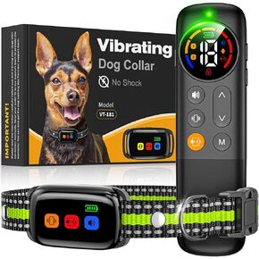 No Shock Dog Training Collar, 2024 Vibrating Dog Collar with Remote 2000ft, Beep and Vibration Collor for Dogs 10-120lbs, Waterproof | Safe Lock | Painless&Humane to Stop Bad Behaviors