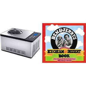Whynter ICM-220SSY Stainless Steel Ice Cream Maker 2 Quart Capacity Bowl & Yogurt Function & Ben & Jerry's Homemade Ice Cream & Dessert Book