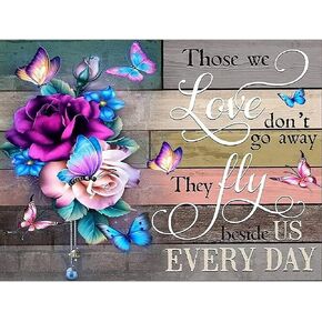 Rusofie 5D Sunflower Painting by Number Kits for Adult Butterfly Jesus Faith Letter Full Round Diamond DIY Embroidery Arts Craft for Home Wall Decor, 11.8x15.7 Inch