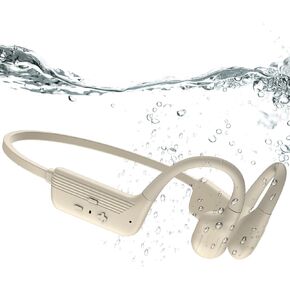 Swimming Headphones, IP68 Waterproof Bone Conduction Headphones with 32GB Memory, Bluetooth 5.4 Open Earphones, Wireless Underwater Earbuds for Swimming, Running, Sports（Grey）