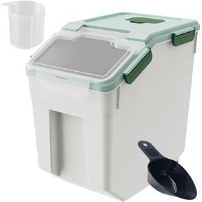 Saim 18lb Dog Food Storage Container, Airtight Pet Food Storage Containers, Dog Food Container BPA Free, Puppy Kitten Dry Food Container for Dog Food | Cat Food (Green 1PCS)