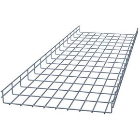 NavePoint Wire Mesh Cable Tray, Electro Zinc Plated, Silver Steel, 1.97 x 17.72 x 59.06 inch, 2-Pack