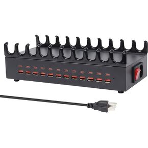 300W Charging Station for Multiple Devices - 24 Ports USB Fast Charging Station with Smart Power Delivery - Kindle, Phone, Tablet Charger Station for Home, Office, School