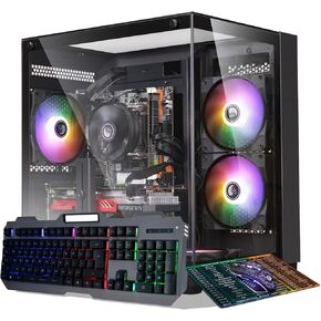 كمبيوتر سطح المكتب للألعاب للكمبيوتر الشخصي ، سطح المكتب Intel Core i5 ، يعمل بتردد من 3.2-3.6 جيجا هرتز ، بطاقة رسومات RX550 مع ذاكرة فيديو GDDR5 4GB ، RAM 16GB ، 512GB NVME SSD ، WIFI 5.0 ، RGB Fan X4