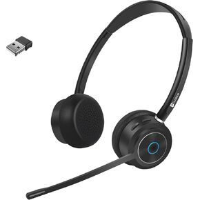 TruVoice BT85 Bluetooth Wireless Headset with V5.2 USB Dongle | Noise Suppression Speakers and NC Microphone | Fast Charging with 22 Hour Continous Talk Time - Connects with 2 Devices Simulataneously