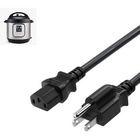 Rick Cooker Power Cord for Instant Pot, 3-Prong AC Replacement Cable, Compatible with Cuisinart Duo Mini, DUO50, DUO60, Duo Plus Mini,Bistro, Instapot Kitchen Charger Power Cord Replacement